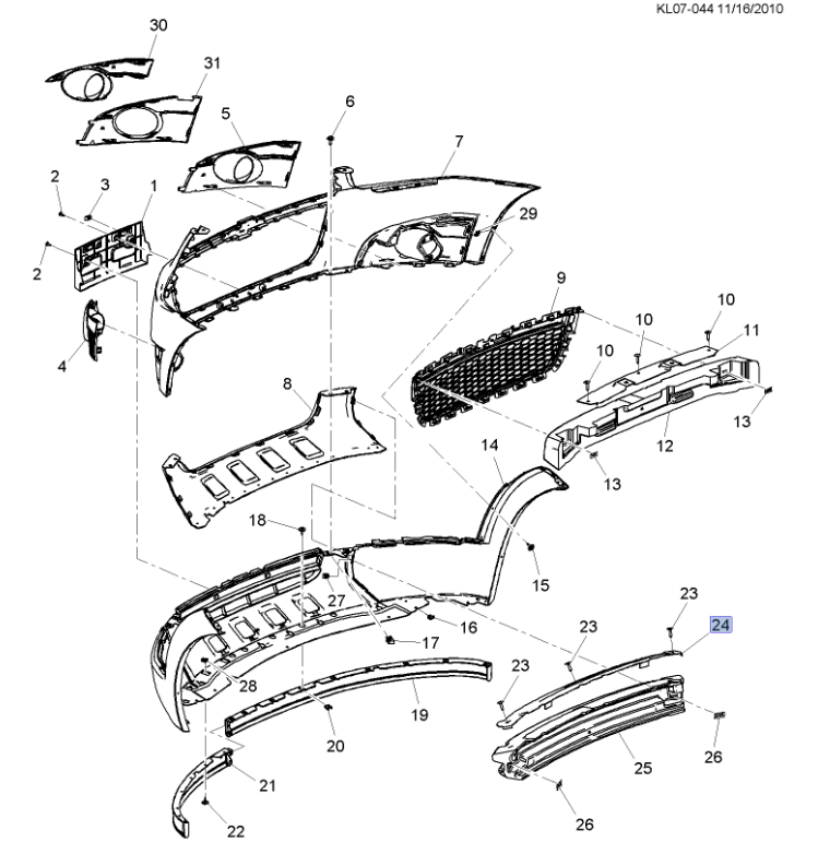 Chevrolet Captiva C140 Tampon Alt Izgara Kapağı Orjinal Gm Marka