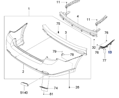 Chevrolet Epica Arka Tampon Braketi Sol Orjinal Gm