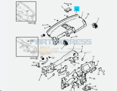 Chevrolet Captiva C100 Torpido Üstü Sünger Contası Orjinal Gm