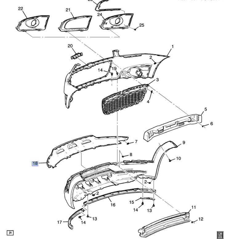 Chevrolet Captiva C140 Ön Tampon Alt Kaplası (Gümüş)) Gm Marka