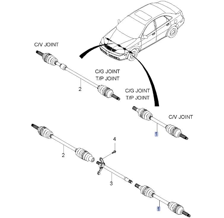 Chevrolet Lacetti 1.6 Aks Komple Ön Sol Otomatik Vites İthal