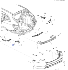 Chevrolet Cruze Sw Sol Arka Tampon Braketi orijinal Gm marka