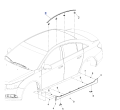 Chevrolet Cruze Sedan Sağ Tavan Çıtası  Orjinal Gm Marka